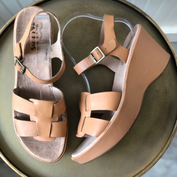 KorkEase Shoes Korks By Kork Ease Della Leather Wedge Sandal 9